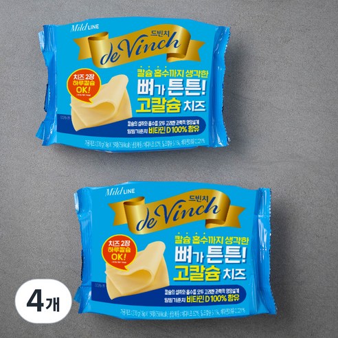드빈치 뼈가튼튼 고칼슘 치즈 15매, 270g, 4개 분유/어린이식품 드빈치 뼈가튼튼 고칼슘 치즈 15매, 270g, 4개 분유/어린이식품