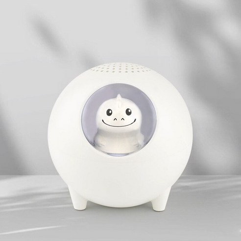 미니블루투스스피커 캠핑용 레트로감성 무드등 Mini-parleur sans fil craquelé carte TF LED USB caisson de basses 휴대용 MP3 c, 01 White dinosaur, 01 White dinosaur