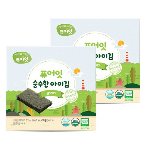 퓨어잇 순수한 아이김, 김100%, 1.5g, 2개 분유/어린이식품 퓨어잇 순수한 아이김, 김100%, 1.5g, 2개 분유/어린이식품