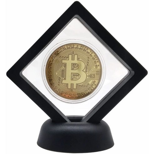 비트코인 기념주화 이더리움 리플 라이트 모네로 이오스 퀀덤 bitcoin 가상화폐 스탠드 포함, 퀀덤골드