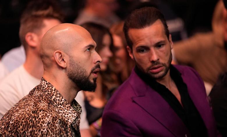 Andrew Tate, social media influencer facing trafficking charges, sits at UFC 313 Andrew Tate, social media influencer facing trafficking charges, sits at UFC 313