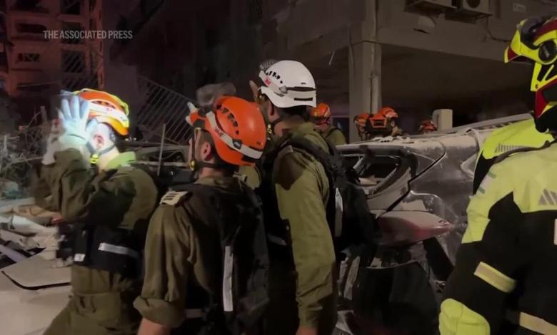 Buildings damaged in Tel Aviv area after Iran missile attack Buildings damaged in Tel Aviv area after Iran missile attack