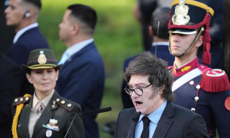 Argentine President Miley strikes back in his Falkland War speech Argentine President Miley strikes back in his Falkland War speech