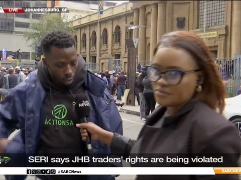 Johannesburg inner city traders march outside the Johannesburg High Court Johannesburg inner city traders march outside the Johannesburg High Court