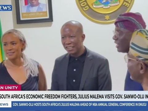 President Of South Africa’s Economic Freedom Fighters, Julius Malema Visits Gov. Sanwo-Olu In Lagos President Of South Africa’s Economic Freedom Fighters, Julius Malema Visits Gov. Sanwo-Olu In Lagos
