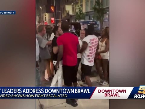 New video shows another angle of downtown Cincinnati brawl New video shows another angle of downtown Cincinnati brawl