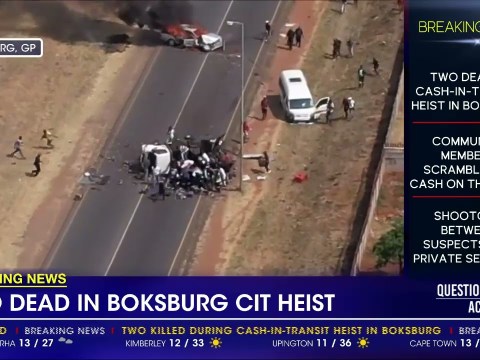 Two bystanders shot dead during cash-in-transit heist in Boksburg Two bystanders shot dead during cash-in-transit heist in Boksburg