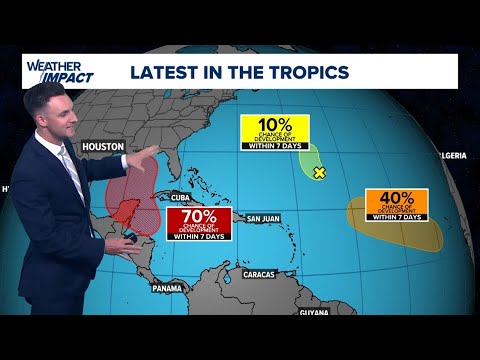 Tropics update: Spot in Caribbean now has an 80% chance for tropical development Tropics update: Spot in Caribbean now has an 80% chance for tropical development
