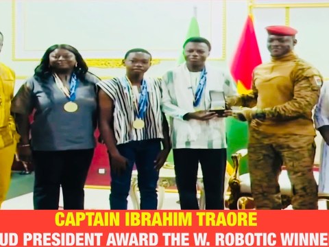 Captain Ibrahim Traore The President Of Burkina Faso Congratulated The W. Robotic winners Captain Ibrahim Traore The President Of Burkina Faso Congratulated The W. Robotic winners