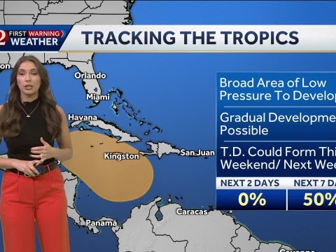 Tropics: Area in Caribbean could develop but timeline is unclear Tropics: Area in Caribbean could develop but timeline is unclear