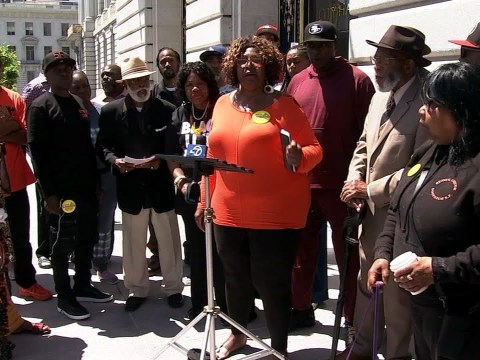 Black community leaders speak out against racist graffiti at San Francisco City Hall Black community leaders speak out against racist graffiti at San Francisco City Hall