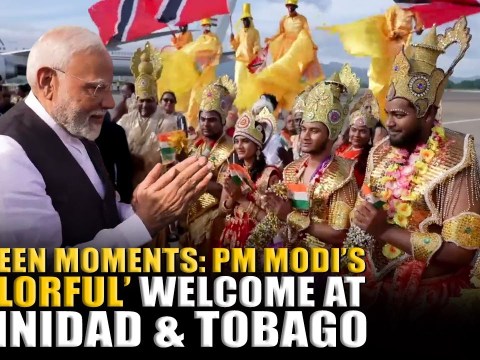 Watch! Unseen moments from Trinidad & Tobago’s ‘colorful’ welcome to PM Modi at Port of Spain Watch! Unseen moments from Trinidad & Tobago’s ‘colorful’ welcome to PM Modi at Port of Spain
