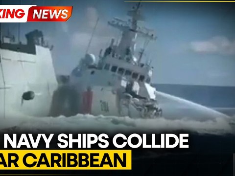 US Navy Ships Collide Near Caribbean, 2 Personnel Injured | WION Breaking US Navy Ships Collide Near Caribbean, 2 Personnel Injured | WION Breaking