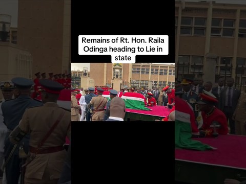Remains of Rt. Hon. Raila Odinga now lies in state, inside the rotunda of the National Assembly. Remains of Rt. Hon. Raila Odinga now lies in state, inside the rotunda of the National Assembly.