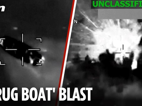 Moment US bombs ‘drug-running boat’ in Caribbean killing three Moment US bombs ‘drug-running boat’ in Caribbean killing three