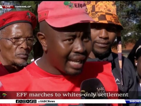 EFF demonstrators march on Pretoria’s whites-only Kleinfontein EFF demonstrators march on Pretoria’s whites-only Kleinfontein