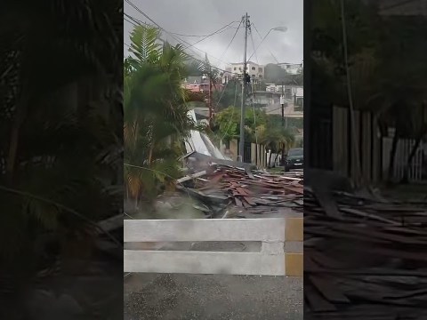 Four homes have been affected by strong winds at Cherry Crescent Avenue in West Moorings. Four homes have been affected by strong winds at Cherry Crescent Avenue in West Moorings.