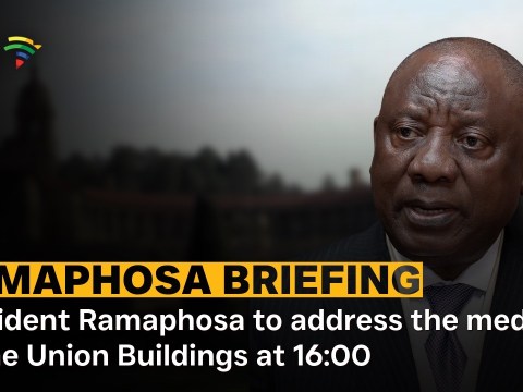 President Ramaphosa to address the media at the Union Buildings at 16:00 President Ramaphosa to address the media at the Union Buildings at 16:00