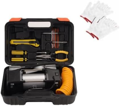 FLZOSPER 6-Piece Metal DC 12V Air Compressor Kit,Pump Tire Inflator Heavy Duty Double Cylinders, 150PSI Tire Air Pump with Adapter for Car, Truck, SUV Tires, Dinghy, Air Bed etc ,Silver FLZOSPER 6-Piece Metal DC 12V Air Compressor Kit,Pump Tire Inflator Heavy Duty Double Cylinders, 150PSI Tire Air Pump with Adapter for Car, Truck, SUV Tires, Dinghy, Air Bed etc ,Silver