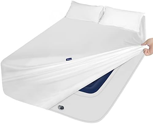 Queen Sheet Sets Air Mattress Sheets – 3 Pieces Extra Deep Pocket Queen Sheets Sets 16 to 24 inch – Sheets with Pockets on Side – Easily Fits Extra Deep Pillow Top Air Mattress (White) Queen Sheet Sets Air Mattress Sheets – 3 Pieces Extra Deep Pocket Queen Sheets Sets 16 to 24 inch – Sheets with Pockets on Side – Easily Fits Extra Deep Pillow Top Air Mattress (White)