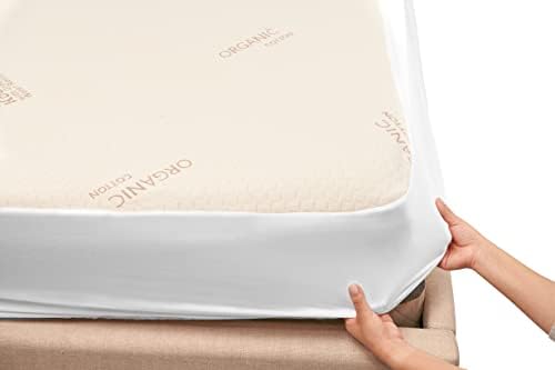 Memory Foam Mattress Protector – Organic Cotton with Eco-Friendly Greenshield Water Resistance – Kool-Flow Breathable Stretch Fabric – All USA Made – Best for Plush Beds – King Memory Foam Mattress Protector – Organic Cotton with Eco-Friendly Greenshield Water Resistance – Kool-Flow Breathable Stretch Fabric – All USA Made – Best for Plush Beds – King