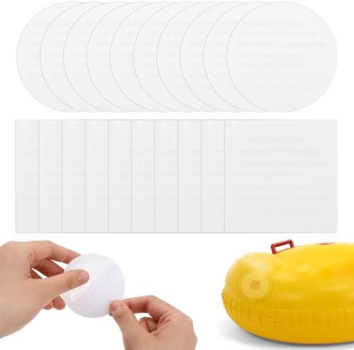 20 Pcs Air Mattress Repair, Inflatable Patch Repair Kit Waterproof, Multipurpose Sealing TPU Patch Self Adhesive Pool Repair for Bounce House, Inflatable Toys, Tubes Air Bed, Tent, Swimming Ring 20 Pcs Air Mattress Repair, Inflatable Patch Repair Kit Waterproof, Multipurpose Sealing TPU Patch Self Adhesive Pool Repair for Bounce House, Inflatable Toys, Tubes Air Bed, Tent, Swimming Ring