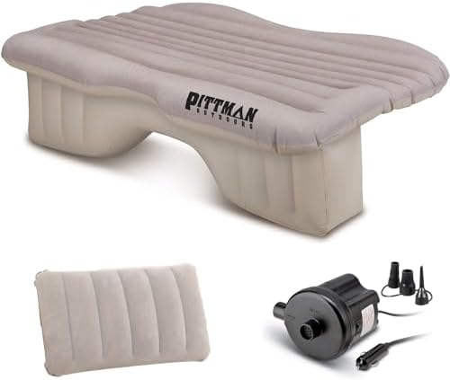 Pittman Outdoors AirBedz Backseat Heavy Duty PVC Air Mattress with Portable DC Air Pump, Mid-Size, Tan Pittman Outdoors AirBedz Backseat Heavy Duty PVC Air Mattress with Portable DC Air Pump, Mid-Size, Tan
