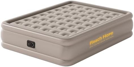 Air Mattress Queen with Built in Pump Coil Beam Comfortable Support Quick Self Inflatable All Night No Lost Air Bed for Home Guest Camping (18”, Khaki) Air Mattress Queen with Built in Pump Coil Beam Comfortable Support Quick Self Inflatable All Night No Lost Air Bed for Home Guest Camping (18”, Khaki)