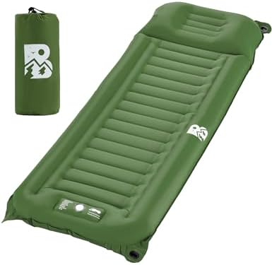 Sleeping Pad for Camping 6 Inches Thick Self Inflatable Ultra Lightweight Sleep Mat with Built-in Pillow & Pump Compact for Backpacking Hiking Tent Travel w/Carrying Bag 77.5”LX27”W, Green Sleeping Pad for Camping 6 Inches Thick Self Inflatable Ultra Lightweight Sleep Mat with Built-in Pillow & Pump Compact for Backpacking Hiking Tent Travel w/Carrying Bag 77.5”LX27”W, Green
