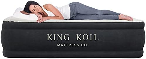 King Koil Plush Pillow Top Twin Air Mattress with Built-in High-Speed Pump for Camping, Home & Guests – 20” Twin Size Airbed Luxury Inflatable Blow Up Mattress, Waterproof, 1-Year Warranty King Koil Plush Pillow Top Twin Air Mattress with Built-in High-Speed Pump for Camping, Home & Guests – 20” Twin Size Airbed Luxury Inflatable Blow Up Mattress, Waterproof, 1-Year Warranty