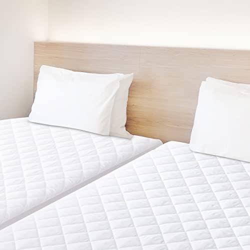 2 Pack Twin Size Quilted Fitted Mattress Pad, Waterproof Breathable Soft Mattress Protector, Deep Pocket Fitted Style Bed Cover, Vinyl-Free 2 Pack Twin Size Quilted Fitted Mattress Pad, Waterproof Breathable Soft Mattress Protector, Deep Pocket Fitted Style Bed Cover, Vinyl-Free