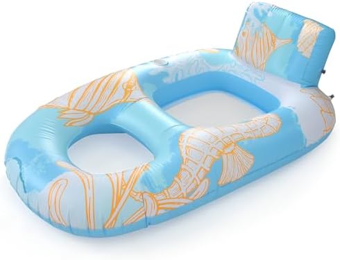 Blue Inflatable Tube Pool Floats Adult Ultimate Headrest Comfort Heavy Duty Pool Lounge Chair with Cup Holder Blue Inflatable Tube Pool Floats Adult Ultimate Headrest Comfort Heavy Duty Pool Lounge Chair with Cup Holder
