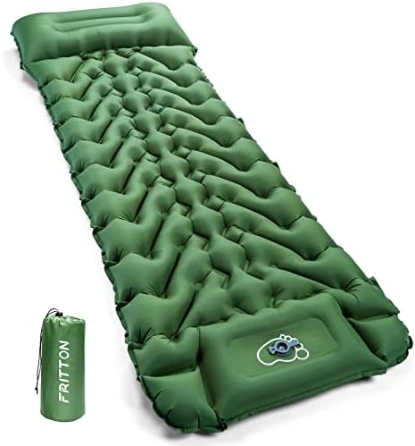FRITTON Sleeping Pad for Camping, Inflatable Sleeping Mat with Pillow 76.7″X26″, Camping Pad with Built-in Foot Pump, Lightweight Camping Mattress Pad for Car Camping, Backpacking, Tent and Hiking FRITTON Sleeping Pad for Camping, Inflatable Sleeping Mat with Pillow 76.7″X26″, Camping Pad with Built-in Foot Pump, Lightweight Camping Mattress Pad for Car Camping, Backpacking, Tent and Hiking