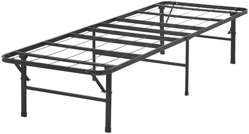 Bed Frame, Foldable Metal Platform Bed Frame Mattress Foundation Box Spring Replacement Heavy Duty Steel Slat Classic Metal for Home, Office, 14 Inch High, Black, Twin Bed Frame, Foldable Metal Platform Bed Frame Mattress Foundation Box Spring Replacement Heavy Duty Steel Slat Classic Metal for Home, Office, 14 Inch High, Black, Twin
