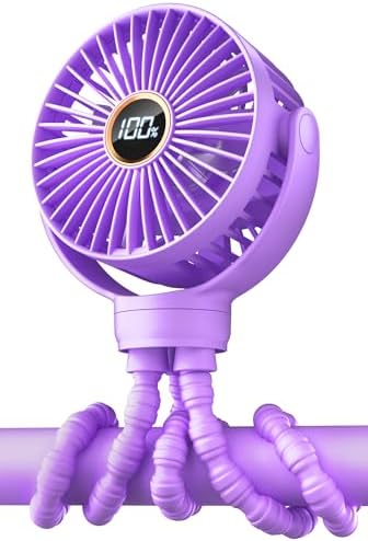 Portable Stroller Fan, Mini Baby Fan Battery Operated, LED Display with 3 Speeds, Small Clip on Fan Desk Fans USB Rechargeable, Personal Handheld Fan for Travel Outdoor, Children Gifts Portable Stroller Fan, Mini Baby Fan Battery Operated, LED Display with 3 Speeds, Small Clip on Fan Desk Fans USB Rechargeable, Personal Handheld Fan for Travel Outdoor, Children Gifts