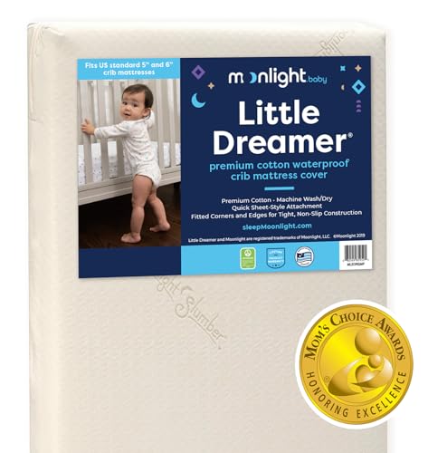 Moonlight Slumber Little Dreamer Crib Mattress Cover, Ecru, Hypoallergenic – Mattress Not Included Moonlight Slumber Little Dreamer Crib Mattress Cover, Ecru, Hypoallergenic – Mattress Not Included