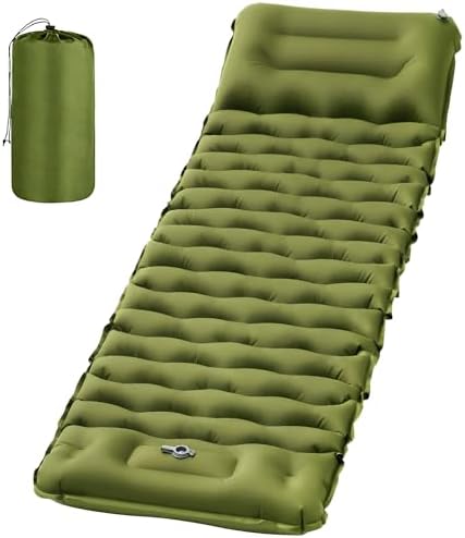 Sleeping Pad, 50D Ultralight Inflatable Camping Mat with Pillow Built-in Foot Pump Sleeping Mat Waterproof Portable and Compact Camping Mattress for Backpacking/Hiking/Traveling/Tent/Road Trip Sleeping Pad, 50D Ultralight Inflatable Camping Mat with Pillow Built-in Foot Pump Sleeping Mat Waterproof Portable and Compact Camping Mattress for Backpacking/Hiking/Traveling/Tent/Road Trip