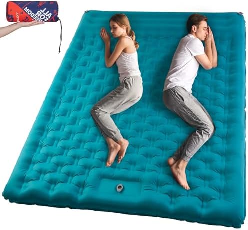 Sleeping Pad Camping Inflatable: Extra Thickness Double Persons Self Inflating Mat with Built-in Foot Pump, Lightweight Ultra-Wide Air Mattress with Pillow for Camping, Backpacking Sleeping Pad Camping Inflatable: Extra Thickness Double Persons Self Inflating Mat with Built-in Foot Pump, Lightweight Ultra-Wide Air Mattress with Pillow for Camping, Backpacking