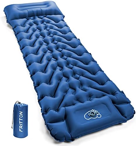 FRITTON Sleeping Pad for Camping, Inflatable Sleeping Mat with Pillow 76.7″X26″, Camping Pad with Built-in Foot Pump, Lightweight Camping Mattress Pad for Car Camping, Backpacking, Tent and Hiking FRITTON Sleeping Pad for Camping, Inflatable Sleeping Mat with Pillow 76.7″X26″, Camping Pad with Built-in Foot Pump, Lightweight Camping Mattress Pad for Car Camping, Backpacking, Tent and Hiking