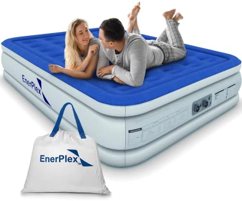 EnerPlex Air Mattress with Built-in Pump – Double Height Inflatable Mattress for Camping, Home & Portable Travel – Durable Blow Up Bed with Dual Pump – Easy to Inflate/Quick Set UP EnerPlex Air Mattress with Built-in Pump – Double Height Inflatable Mattress for Camping, Home & Portable Travel – Durable Blow Up Bed with Dual Pump – Easy to Inflate/Quick Set UP