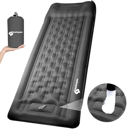 Inflatable Sleeping Pad Camping Sleeping Mat with Pillow 5” Extra Thick Built-in Foot Pump, Foldable Waterproof Camping Air Mattress for Backpacking, Hiking, Tent, Traveling (Grey) Inflatable Sleeping Pad Camping Sleeping Mat with Pillow 5” Extra Thick Built-in Foot Pump, Foldable Waterproof Camping Air Mattress for Backpacking, Hiking, Tent, Traveling (Grey)