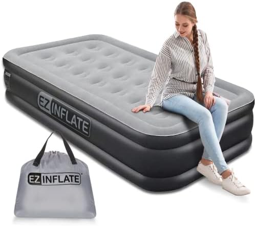 EZ INFLATE Double High Luxury Air Mattress with Built in Pump, Inflatable Mattress EZ INFLATE Double High Luxury Air Mattress with Built in Pump, Inflatable Mattress