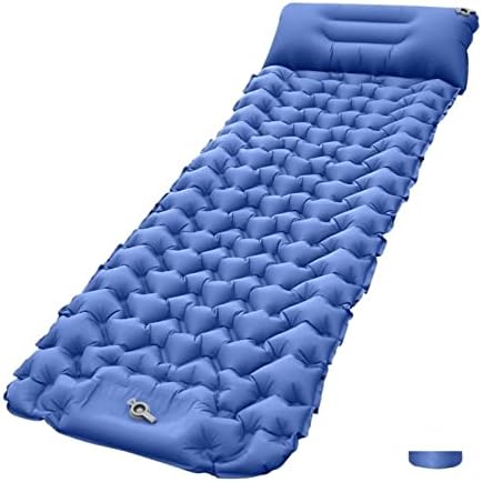 Camping Light Inflatable Mattress Waterproof Hiking Travel Sleeping Pad with Pillow Air Mattress (Navy) Camping Light Inflatable Mattress Waterproof Hiking Travel Sleeping Pad with Pillow Air Mattress (Navy)