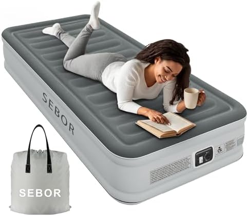 Luxury X-Long Twin Air Mattress with Built in Pump,Suit for Home & Guests,Travel Air Mattress Twin XL for Adults,Inflatable Travel Bed,330lb MAX(Black Grey) Luxury X-Long Twin Air Mattress with Built in Pump,Suit for Home & Guests,Travel Air Mattress Twin XL for Adults,Inflatable Travel Bed,330lb MAX(Black Grey)