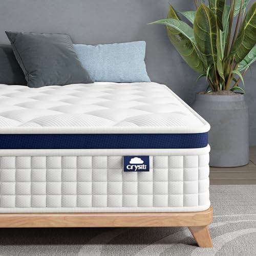 Crystli Queen Size Mattress, 13 Inch Memory Foam Mattress Bed in A Box, Innerspring Hybrid Queen Size Mattress for Pressure Relief, Motion Isolation, Medium Firm, CertiPUR-US Certified Crystli Queen Size Mattress, 13 Inch Memory Foam Mattress Bed in A Box, Innerspring Hybrid Queen Size Mattress for Pressure Relief, Motion Isolation, Medium Firm, CertiPUR-US Certified