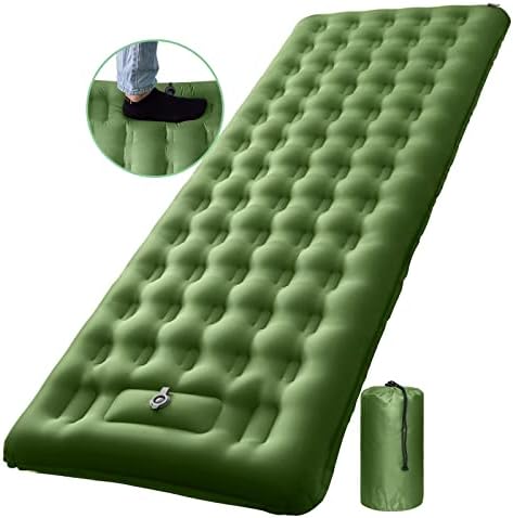 Extra Thick 5.1 Inch Inflatable Sleeping Pad, Compact Portable Camping Mats, Foot Press Waterproof Camping Air Mattress, Comfortable Lightweight Sleeping Mat for Backpacking Traveling Extra Thick 5.1 Inch Inflatable Sleeping Pad, Compact Portable Camping Mats, Foot Press Waterproof Camping Air Mattress, Comfortable Lightweight Sleeping Mat for Backpacking Traveling
