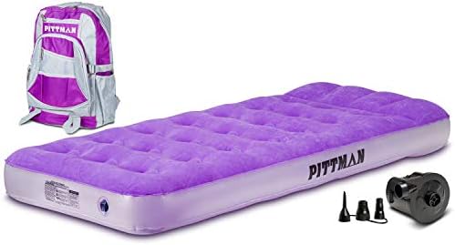 Pittman Outdoors AirBedz Kidmat Deluxe Twin Air Mattress for Kids | Includes Electric Pump & Colorful Travel Backpack | Puncture-Resistant & Easy-Inflate Pittman Outdoors AirBedz Kidmat Deluxe Twin Air Mattress for Kids | Includes Electric Pump & Colorful Travel Backpack | Puncture-Resistant & Easy-Inflate
