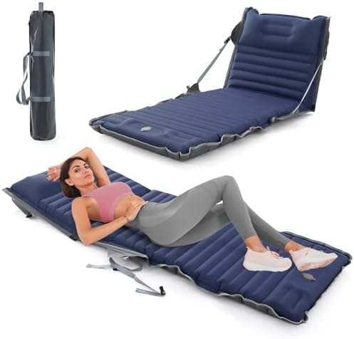 Homcosan Adjustable Camping Sleeping Pad or Chair Inflatable Camping Mat with Pillow Built-in Foot Pump Sleeping Pad for Camping Backpacking Hiking Traveling Tent-Navy Blue Homcosan Adjustable Camping Sleeping Pad or Chair Inflatable Camping Mat with Pillow Built-in Foot Pump Sleeping Pad for Camping Backpacking Hiking Traveling Tent-Navy Blue