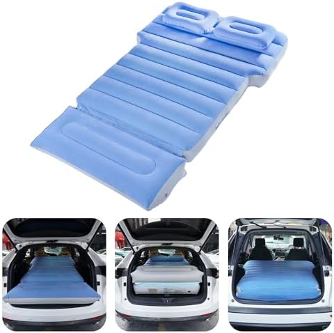 Inflatable Car Air Mattress with Built-in Pump, Adjustable Car Camping Bed Sleeping Pad for Back Seat, Portable Travel with Two Air Pillows Inflatable Car Air Mattress with Built-in Pump, Adjustable Car Camping Bed Sleeping Pad for Back Seat, Portable Travel with Two Air Pillows