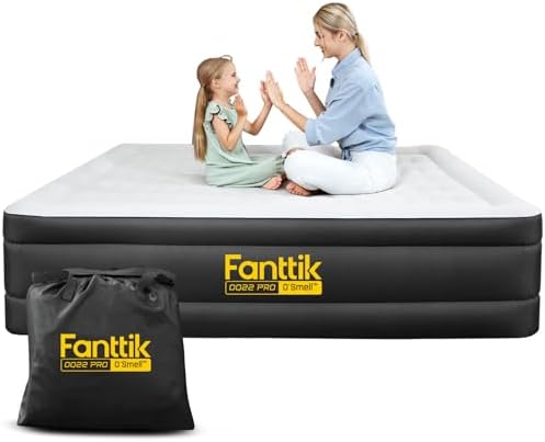 Fanttik OQ22 Pro Queen Air Mattress with Built-in Pump, 22″ Queen Size Inflatable O’Smell Air Mattress, 720 LBS Support, Portable & Waterproof Airbed for Home, Camping, Guests – Black Fanttik OQ22 Pro Queen Air Mattress with Built-in Pump, 22″ Queen Size Inflatable O’Smell Air Mattress, 720 LBS Support, Portable & Waterproof Airbed for Home, Camping, Guests – Black